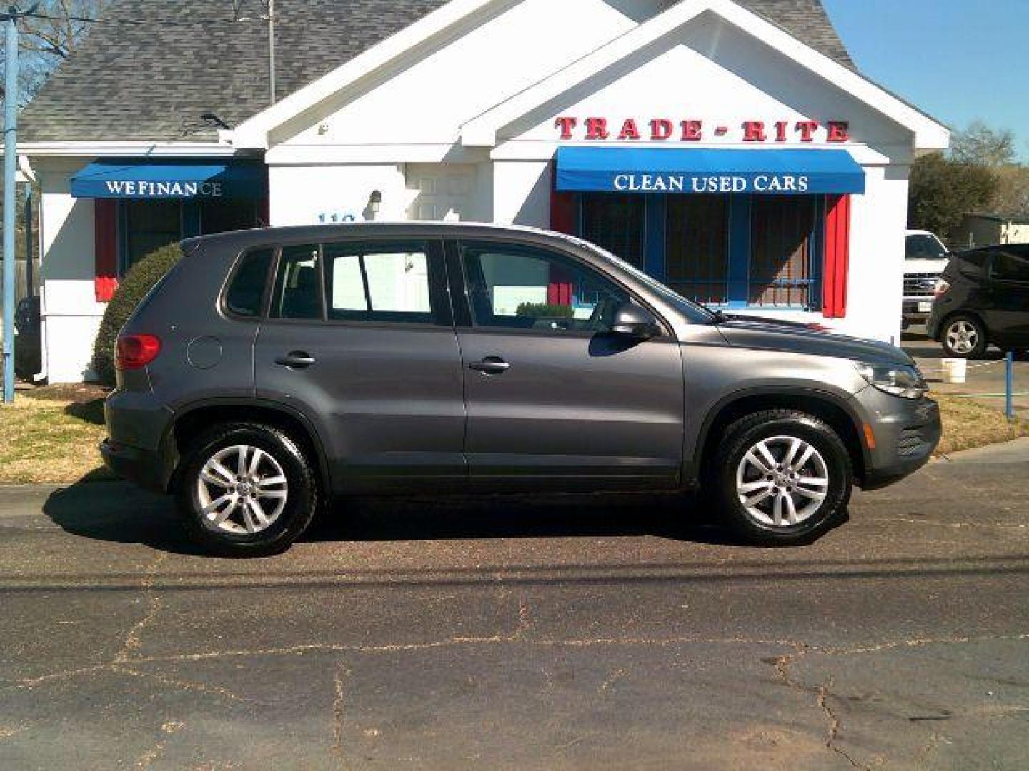 2012 Pepper Gray Metallic /Black Cloth Interior Volkswagen Tiguan S (WVGAV7AX1CW) with an 2.0L L4 DOHC 16V TUR engine, 6-Speed Automatic transmission, located at 116 N. Frazier Street, Conroe, TX, 77301, (936) 647-0690, 30.308662, -95.460480 - Photo#0